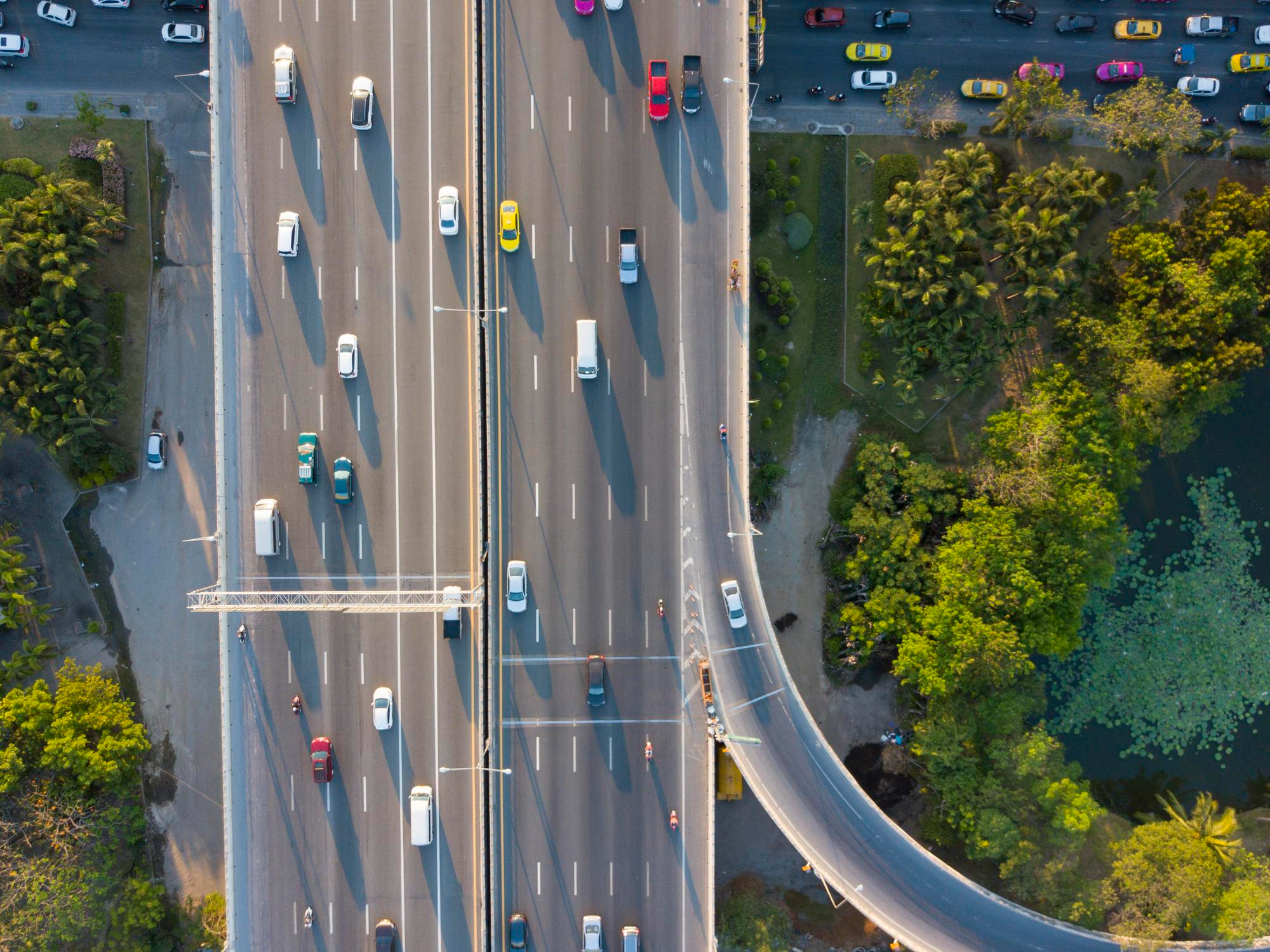 Aerial view of road infrastructure